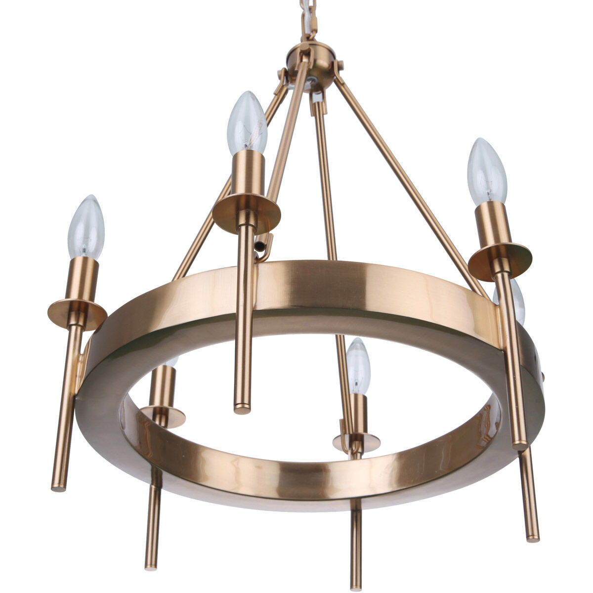 Larrson 6 Light 18 inch Satin Brass Chandelier Ceiling Light