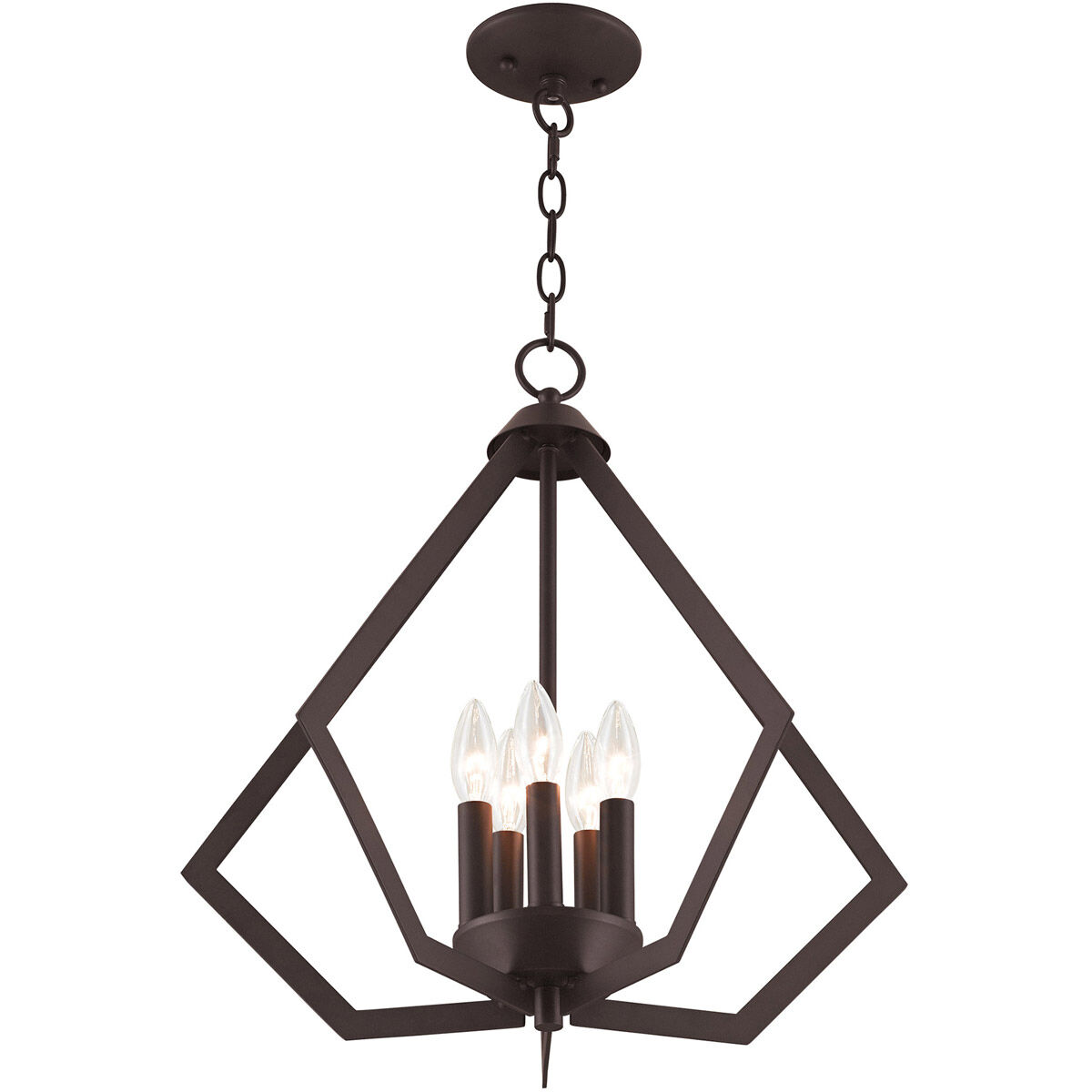 Prism 5 Light 20 inch Bronze Chandelier Ceiling Light