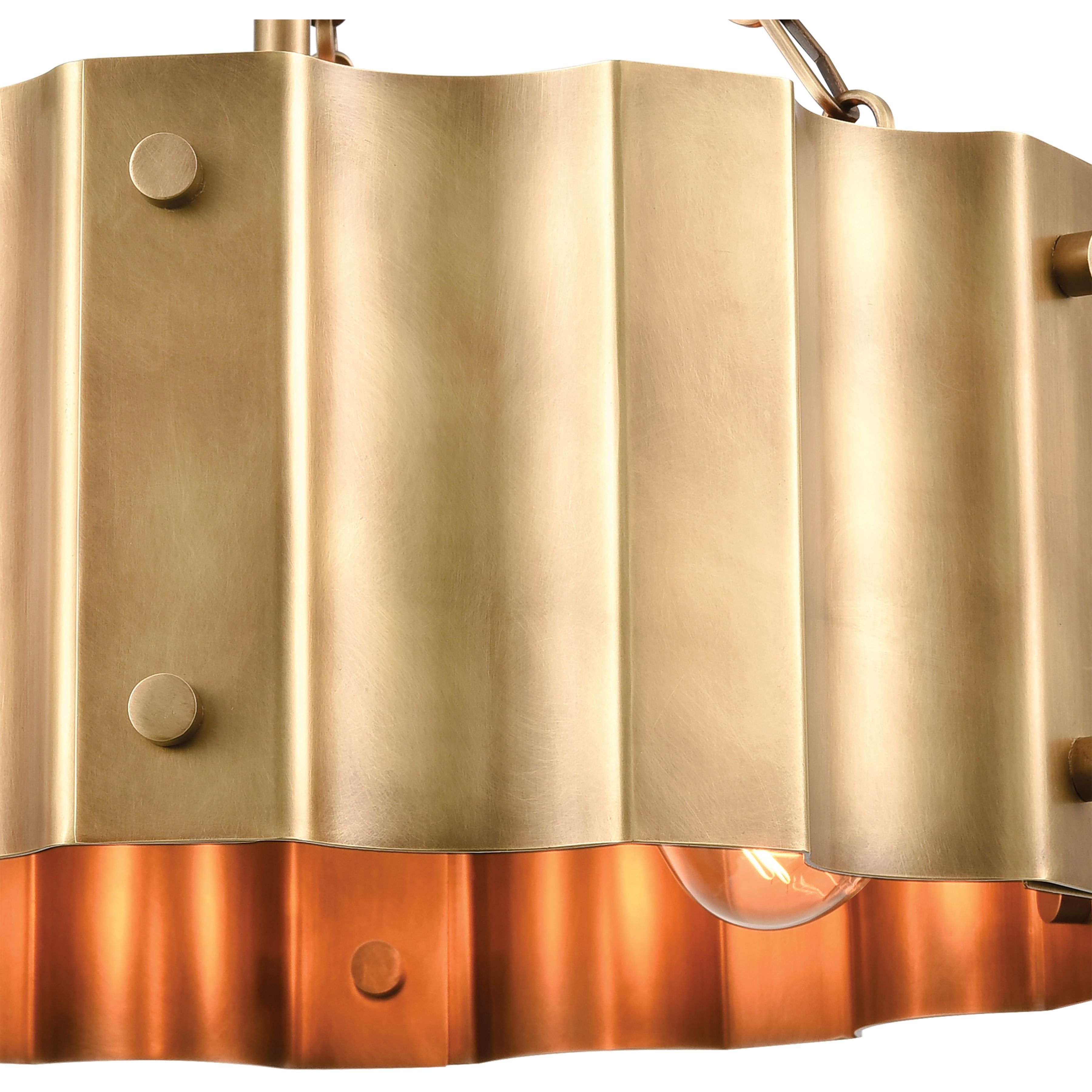 Clausten 3 Light 17 inch Natural Brass Semi Flush Mount Ceiling Light