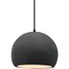 Radiance 1 Light 7 inch Gloss Grey and Matte Black Pendant Ceiling Light