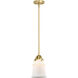 Nouveau 2 Canton LED 6 inch Satin Gold Mini Pendant Ceiling Light in Matte White