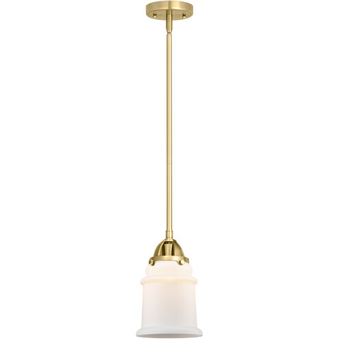 Nouveau 2 Canton LED 6 inch Satin Gold Mini Pendant Ceiling Light in Matte White