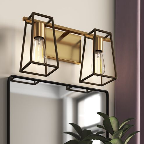Filmore 2 Light 16 inch Heritage Brass with Oil Rubbed Bronze Vanity Light Wall Light