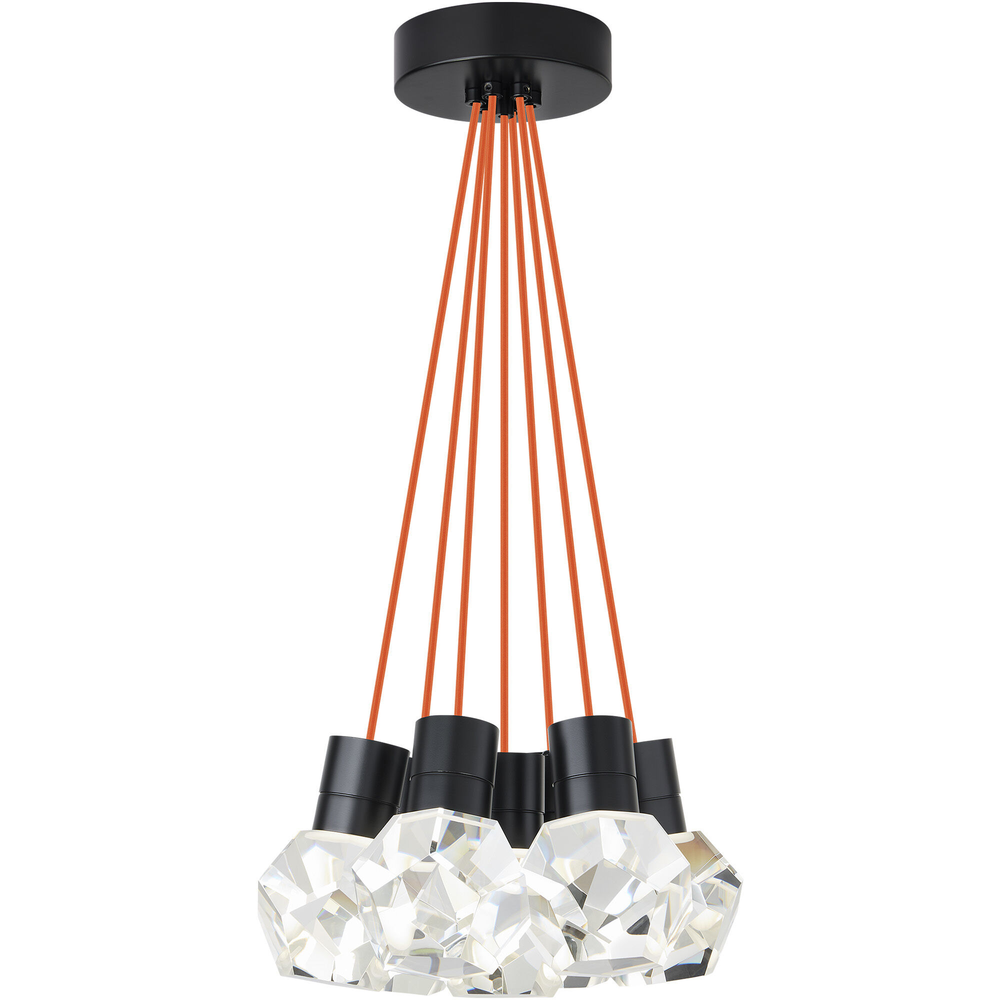 Sean Lavin Kira LED Black Pendant Ceiling Light in Orange Cord, LED 90 CRI 2200K-3000K, Integrated LED