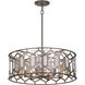 Hexly 6 Light 28 inch Bronze and Sultry Silver Pendant Ceiling Light