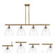 Ballston Ballston Dome LED 48 inch Brushed Brass Island Light Ceiling Light in Clear Glass