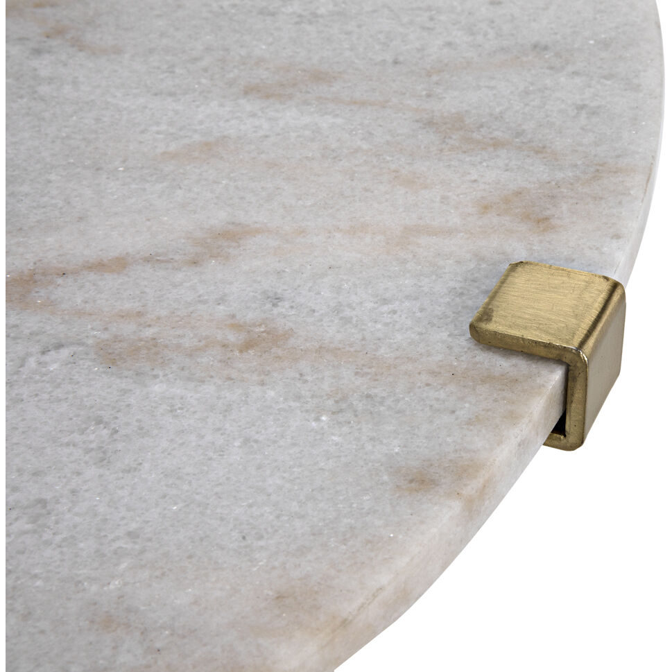 Edith 30.5 X 30.5 inch Antique Brass Adjustable Side Table, Large