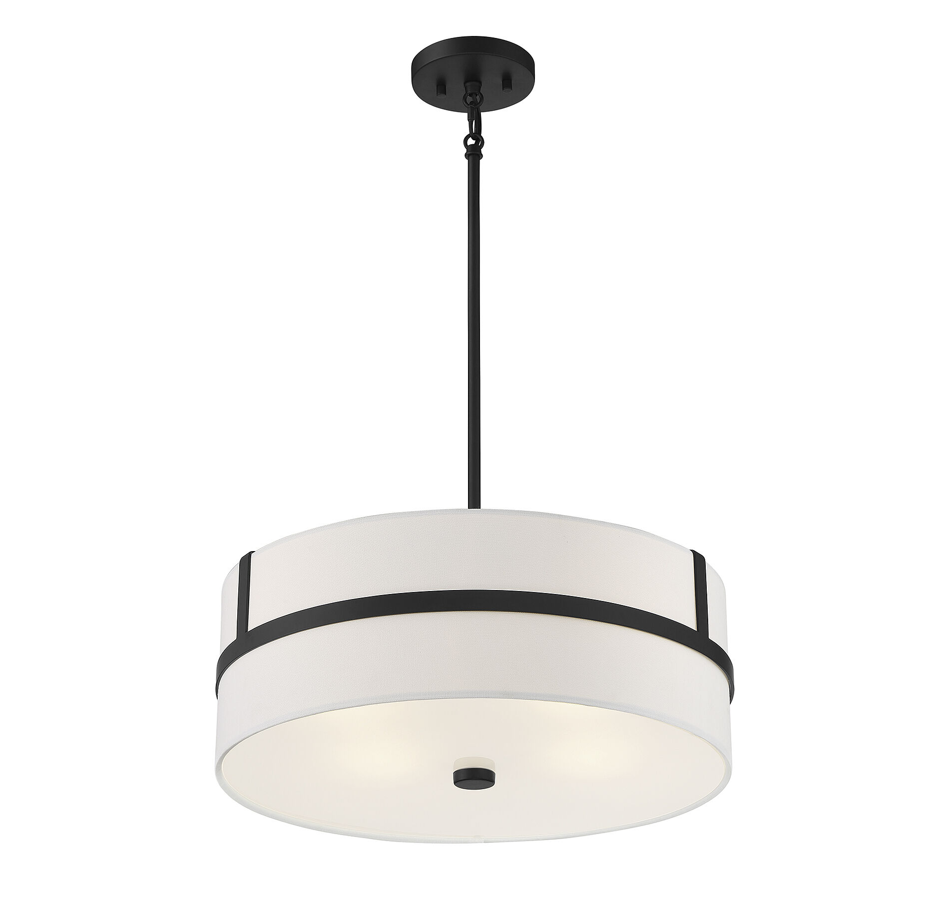 Contemporary 4 Light 20 inch Matte Black Pendant Ceiling Light