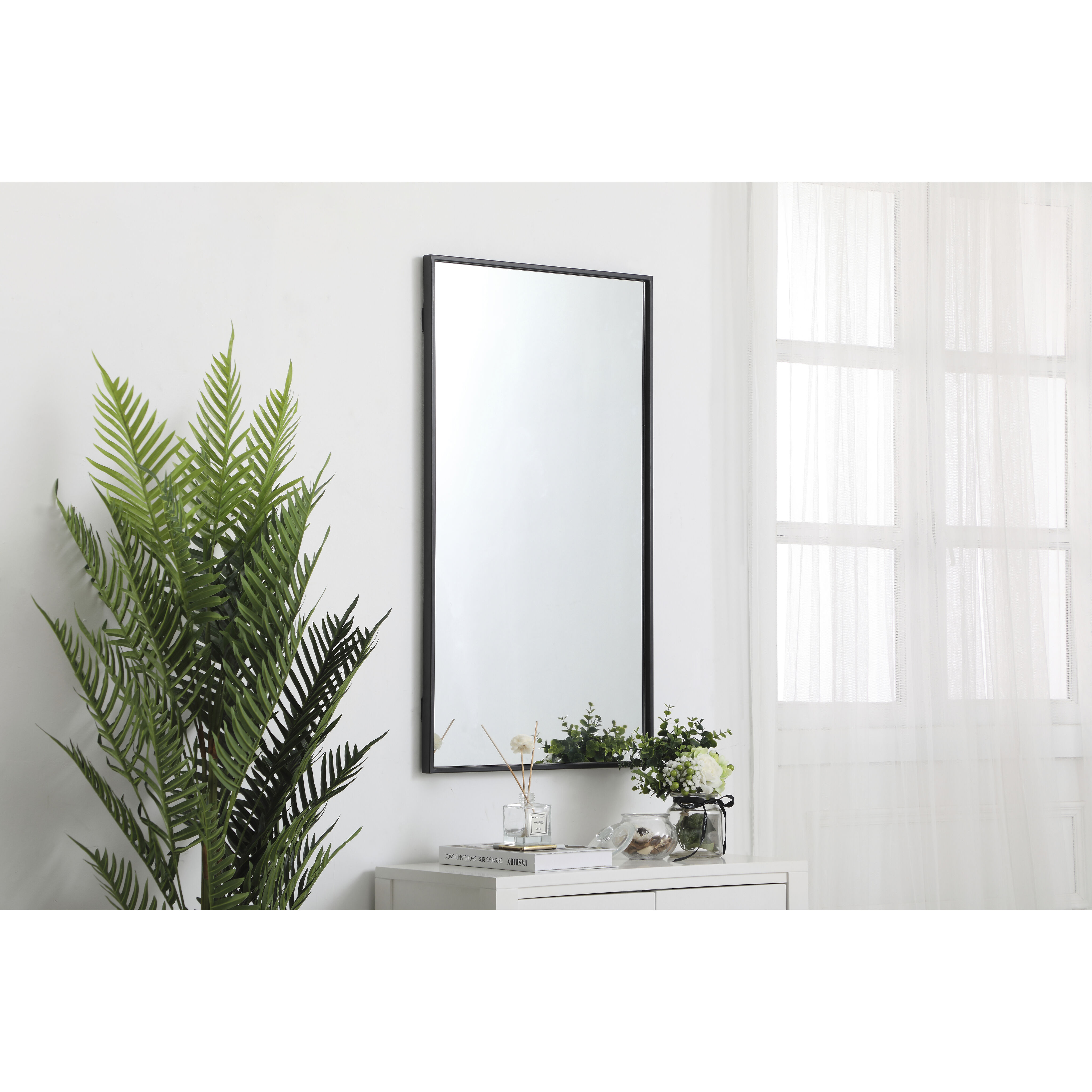 Monet 36 X 20 inch Black Wall Mirror