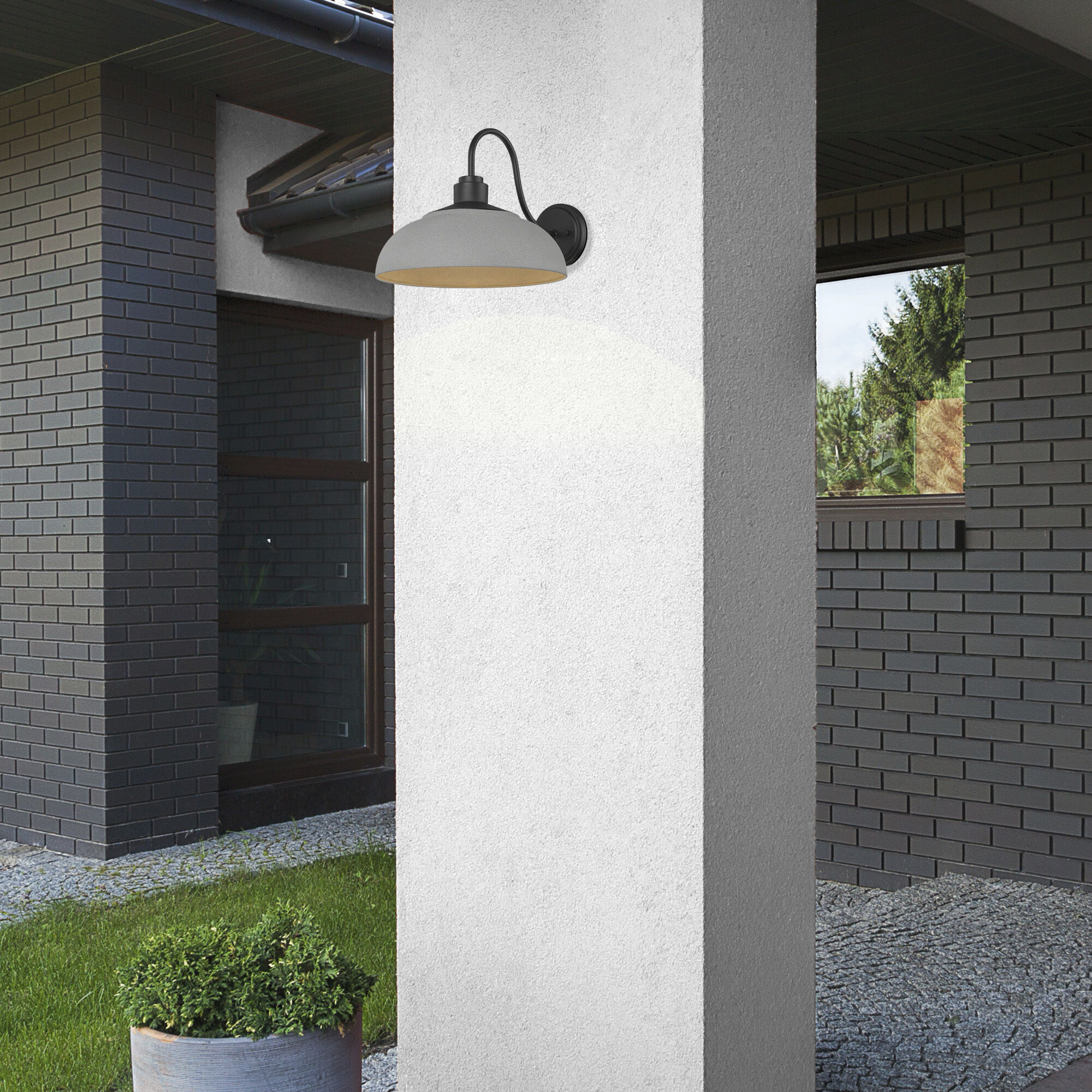 Yep Levitt 1 Light 17.88 inch Natural Black Outdoor Wall in Natural Gray