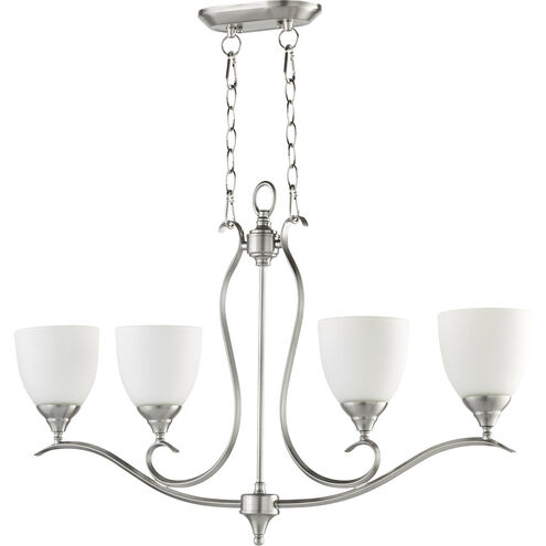 Flora 4 Light 36 inch Satin Nickel Island Light Ceiling Light