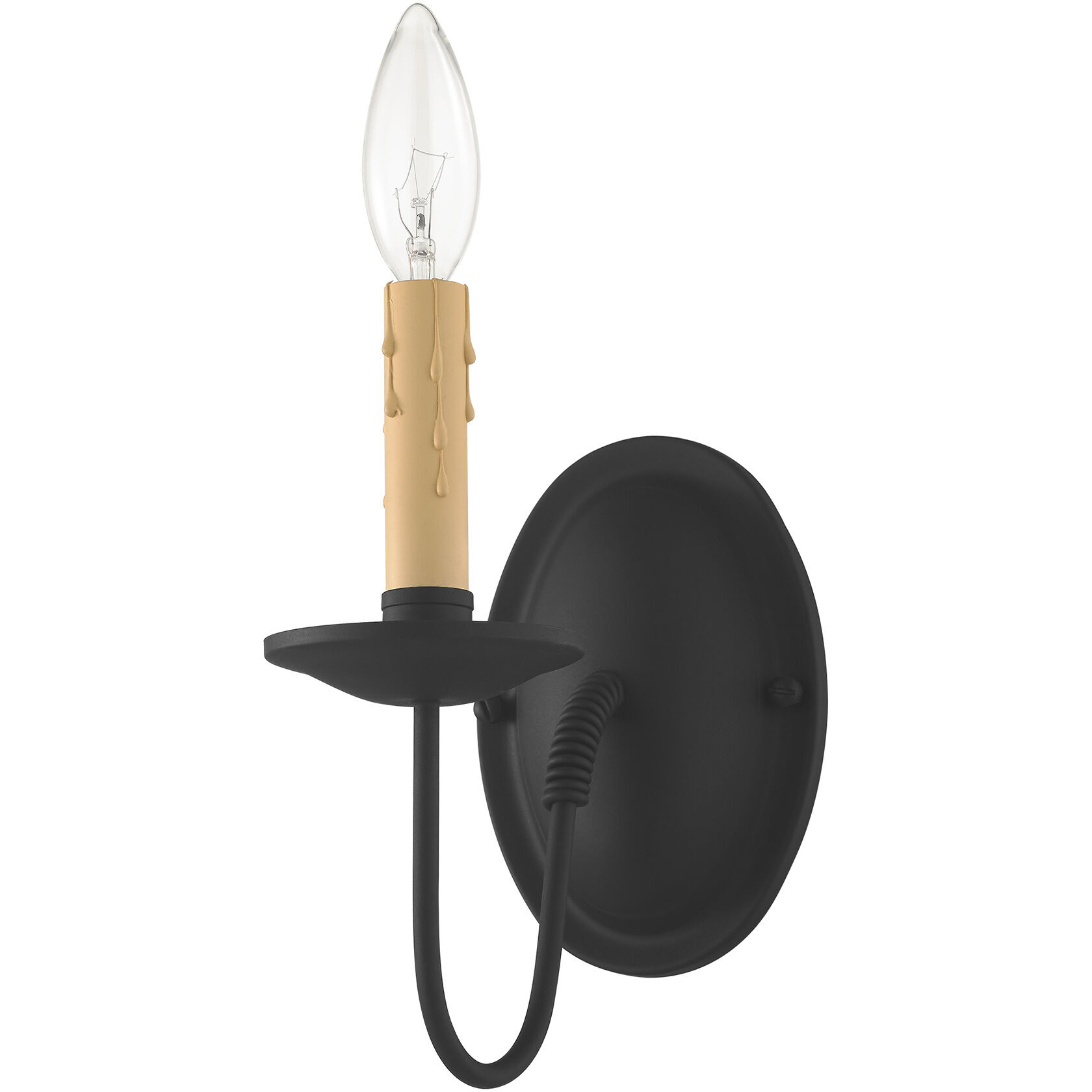 Heritage 1 Light 4 inch Black Wall Sconce Wall Light
