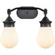 Genesis 2 Light 18.25 inch Matte Black Bath Vanity Light Wall Light
