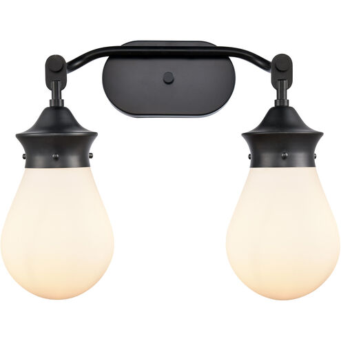 Genesis 2 Light 18.25 inch Matte Black Bath Vanity Light Wall Light