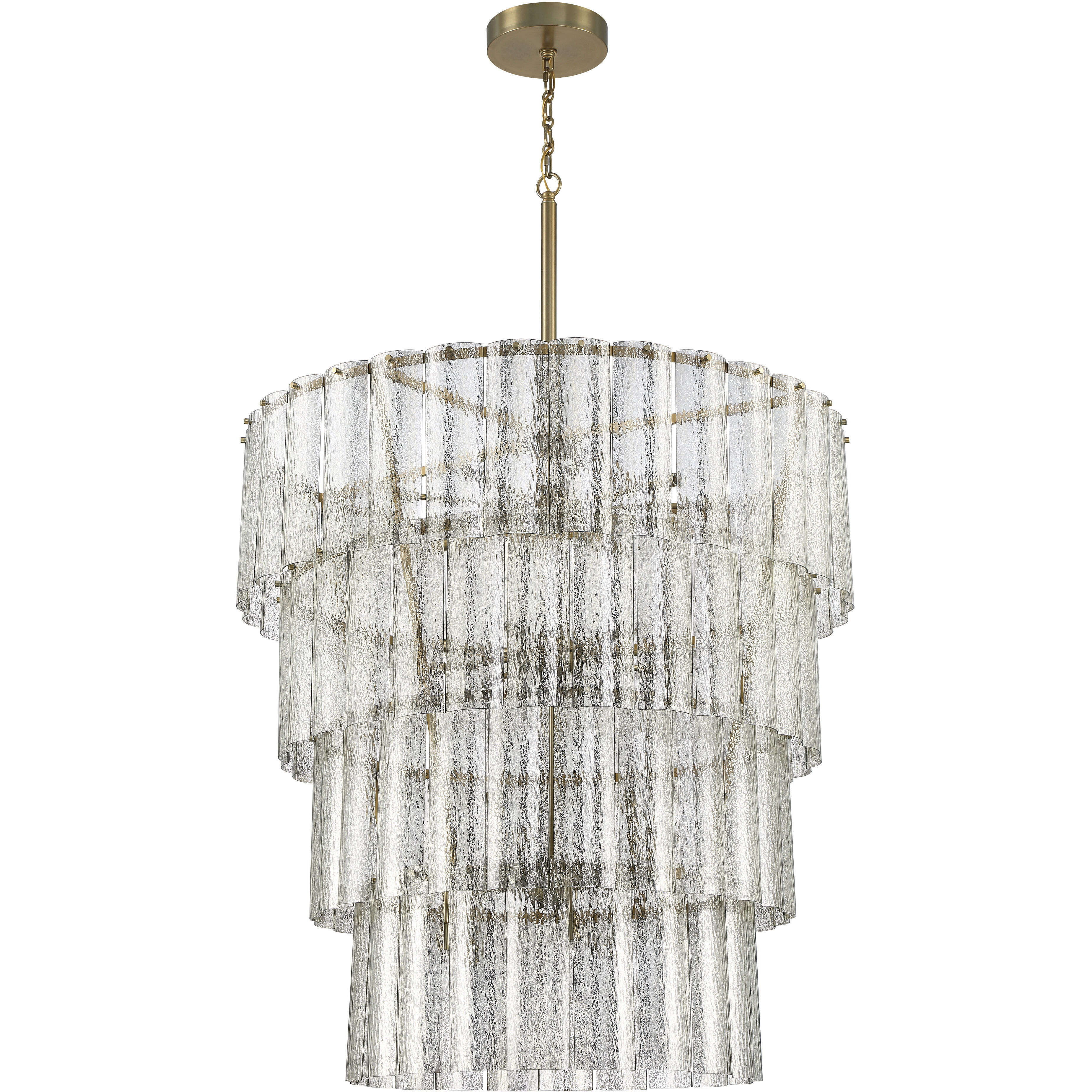 Museo 28 Light 48 inch Satin Brass Chandelier Ceiling Light