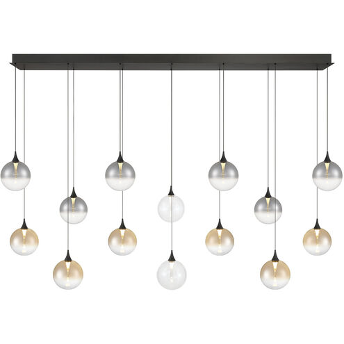 Iissa 14 Light 15.5 inch Black Chandelier Ceiling Light in Mixed