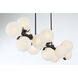 Vino Island Light Ceiling Light in Dark Bronze, White Etched Alabaster Glass