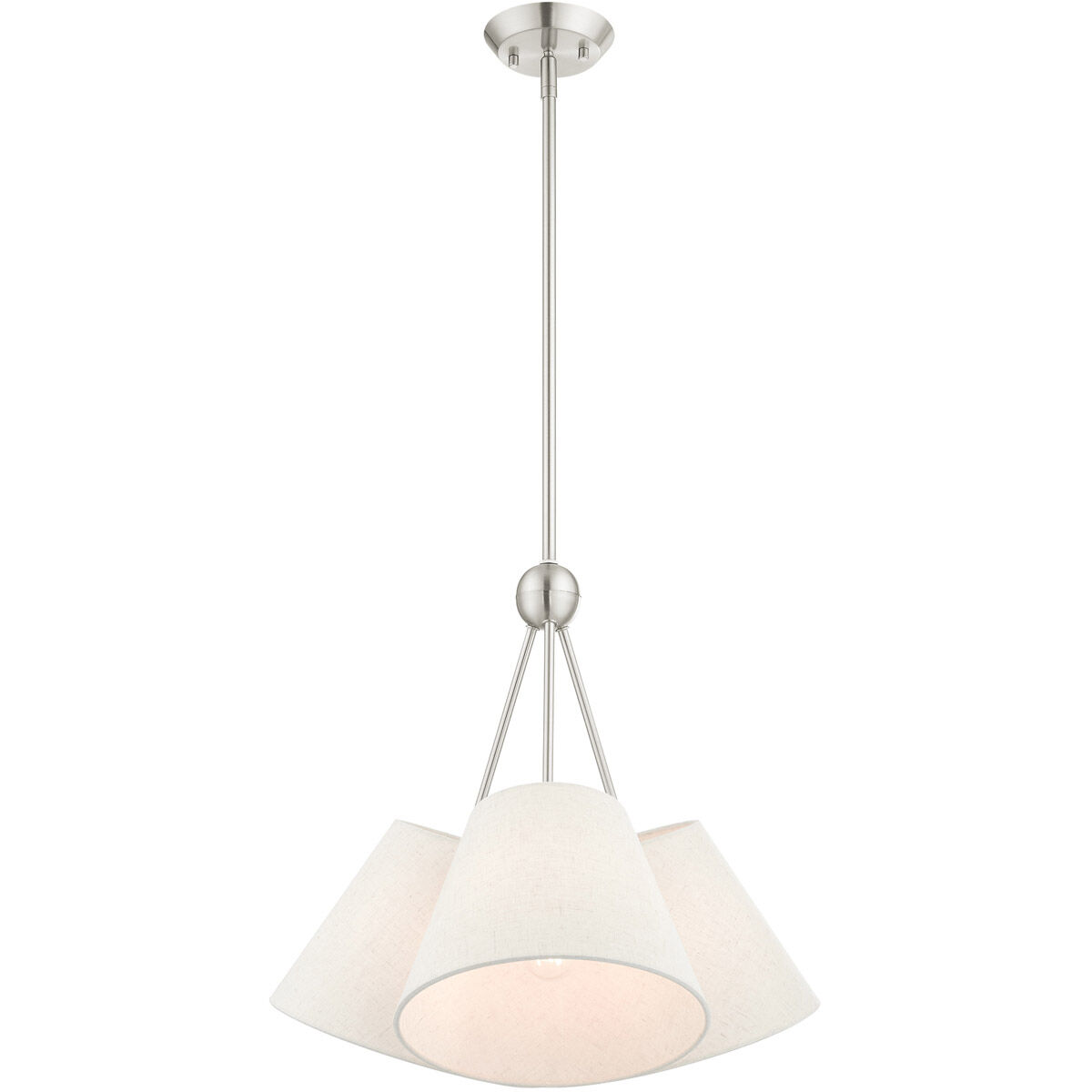 Prato 3 Light 21 inch Brushed Nickel Chandelier Ceiling Light