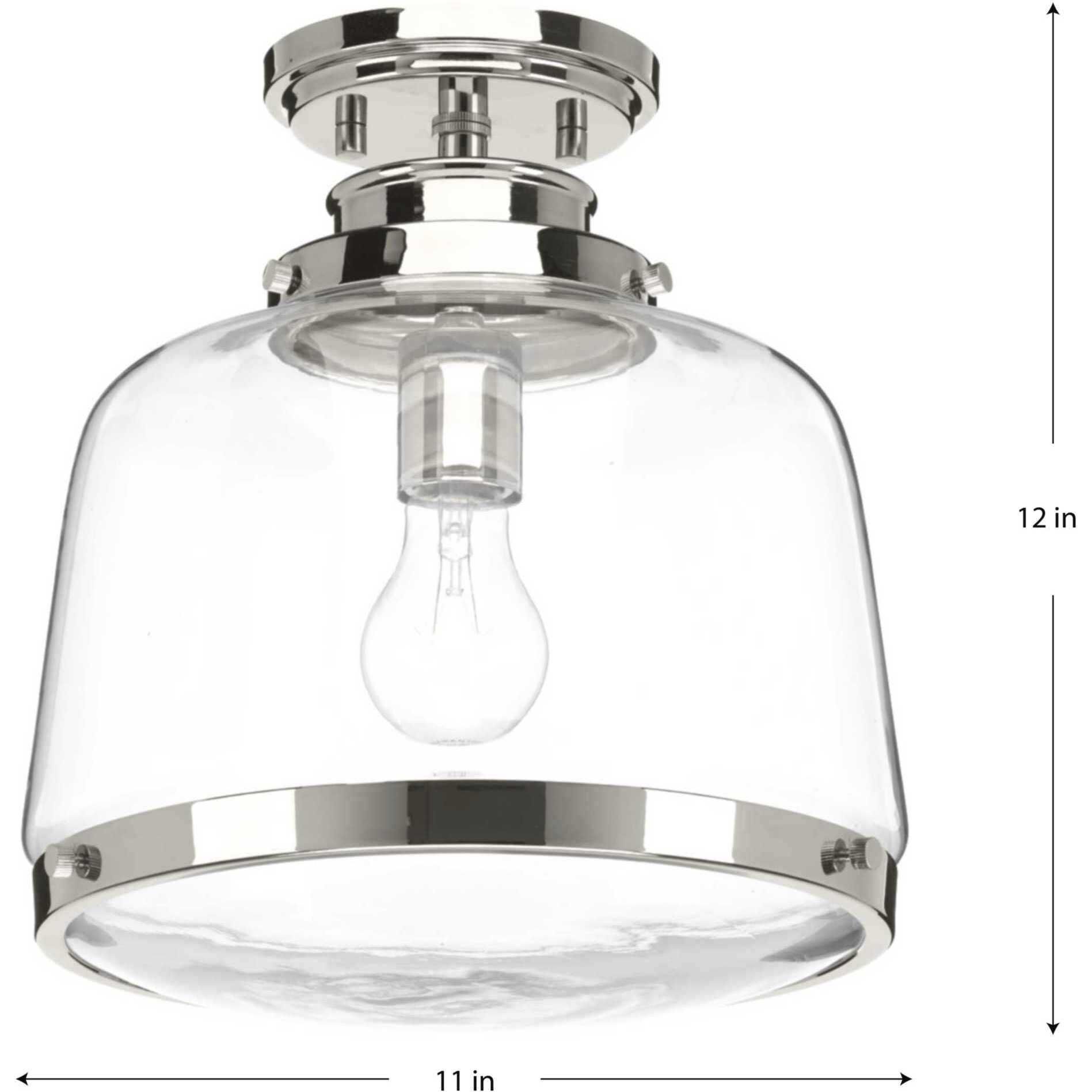 Judson 1 Light 11 inch Polished Nickel Flush Mount Ceiling Light