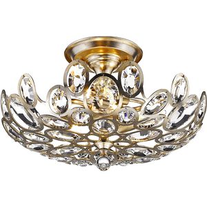 Sterling 3 Light 16 inch Distressed Twilight Semi Flush Ceiling Light