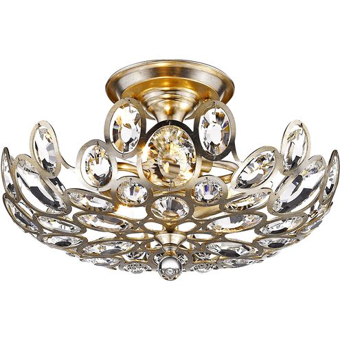 Sterling 3 Light 16 inch Distressed Twilight Semi Flush Ceiling Light