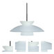 Trilo 15 1 Light Black Cord Pendant Ceiling Light