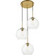 Baxter 3 Light 20 inch Brass Pendant Ceiling Light