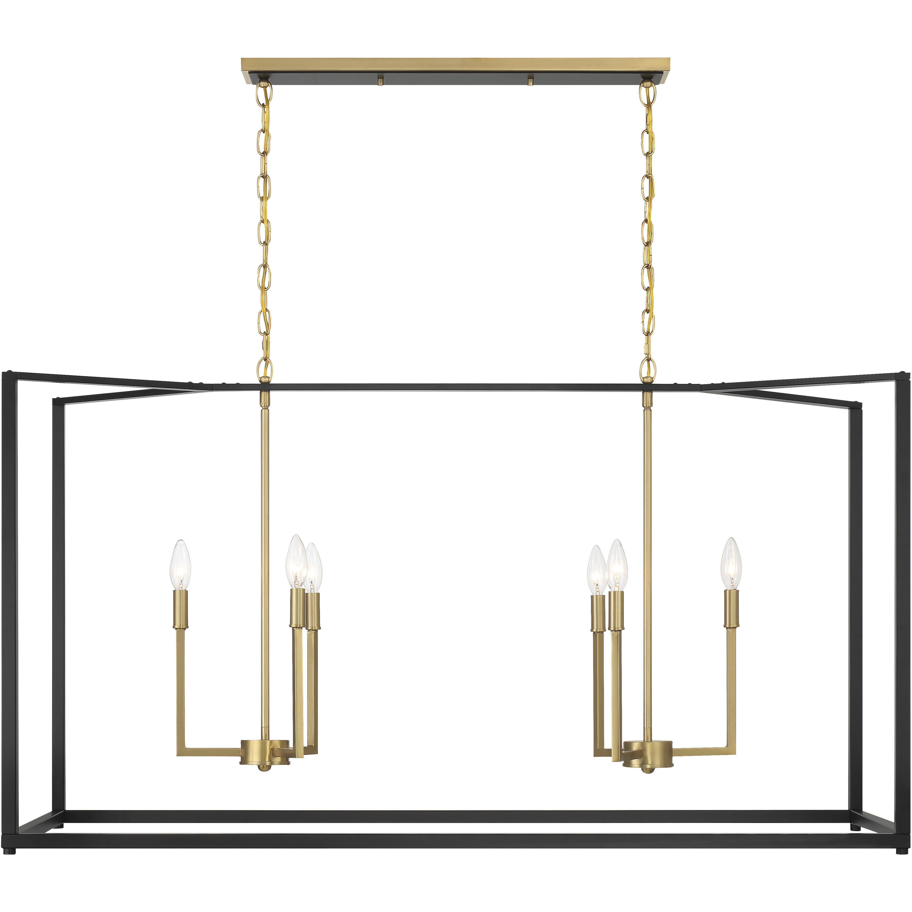 Colwick 6 Light 48 inch Matte Black and Signature Gold Island Chandelier Ceiling Light