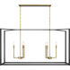 Colwick 6 Light 48 inch Matte Black and Signature Gold Island Chandelier Ceiling Light
