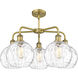 Athens Water Glass 5 Light 26 inch Brushed Brass Chandelier Ceiling Light