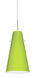 Cierro 1 Light Satin Nickel Pendant Ceiling Light in Incandescent, Chartreuse Glass