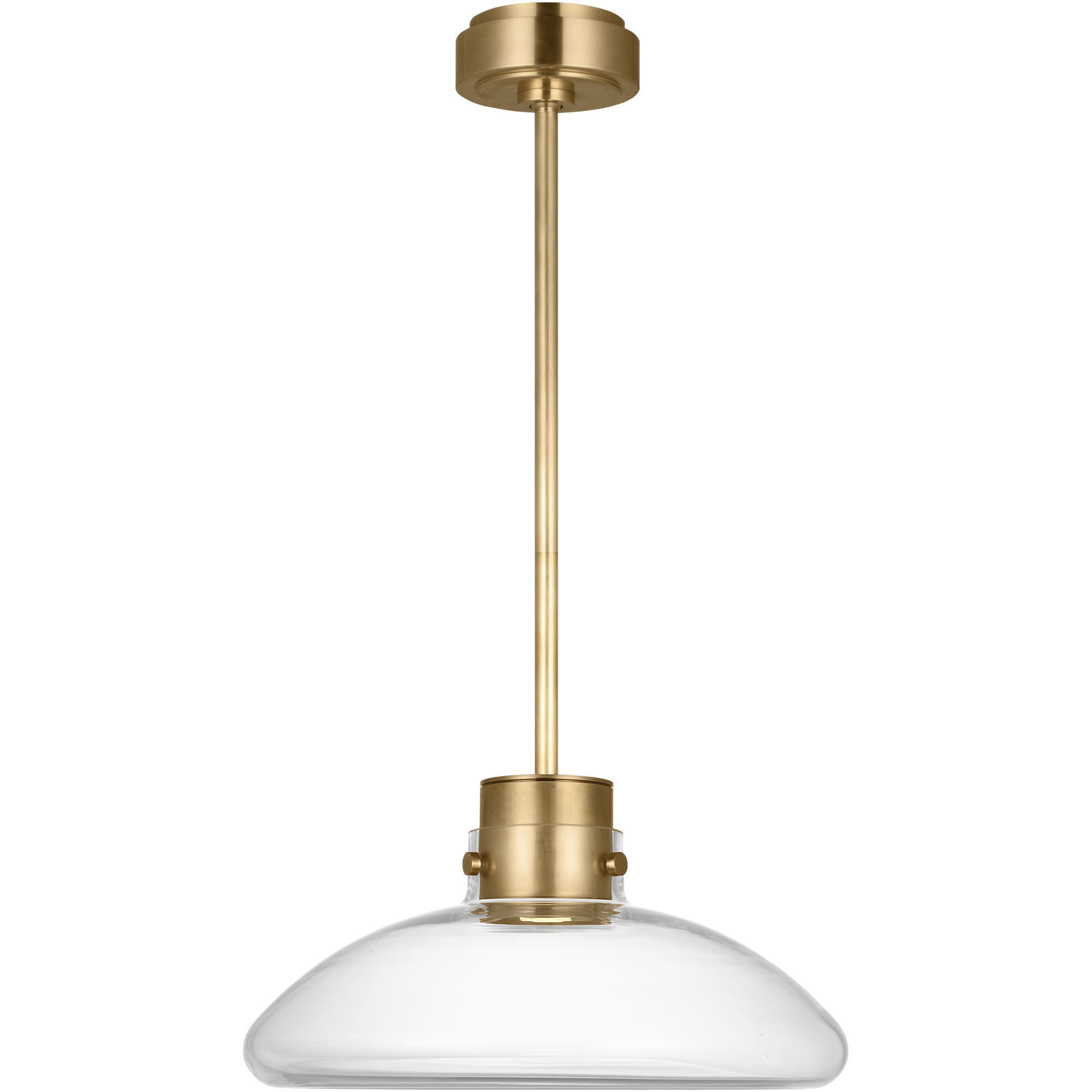 Avroko Morgan LED 16 inch Hand-Rubbed Antique Brass with Clear Glass Pendant Ceiling Light
