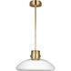 Avroko Morgan LED 16 inch Hand-Rubbed Antique Brass with Clear Glass Pendant Ceiling Light