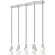 Aimie Linear Chandelier Ceiling Light in Brushed Nickel