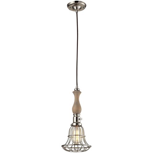 Tillamook 1 Light 7 inch Polished Nickel with Natural Mini Pendant Ceiling Light