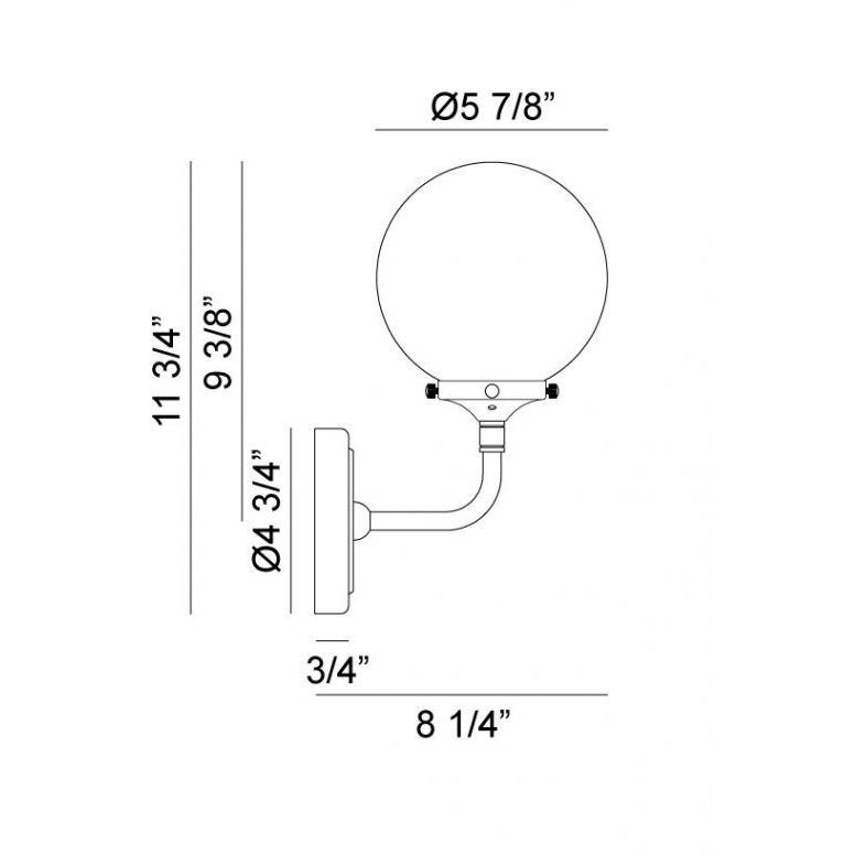 Particles 1 Light 5.88 inch Black and Chrome Wall Sconce Wall Light in Chrome and Clear