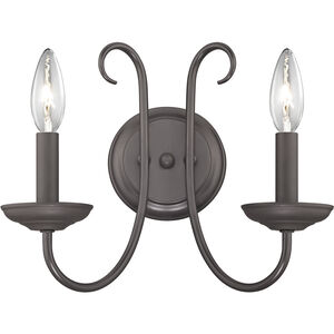 Williamsport 2 Light 12 inch Oil Rubbed Bronze Wall Sconce Wall Light