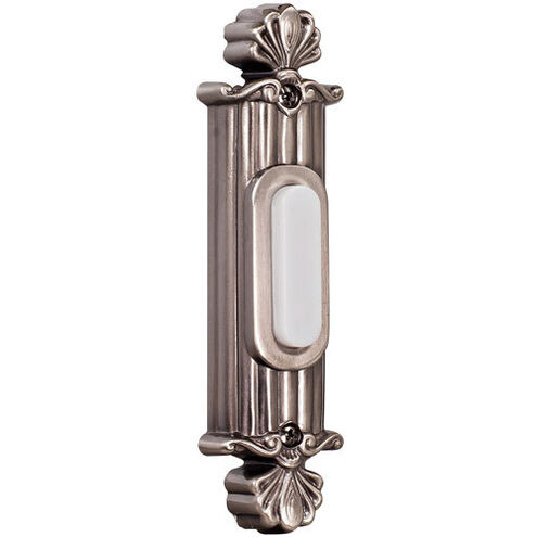 Straight Ornate Antique Pewter Push Button