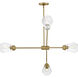 Livie 4 Light 44 inch Lacquered Brass Chandelier Ceiling Light
