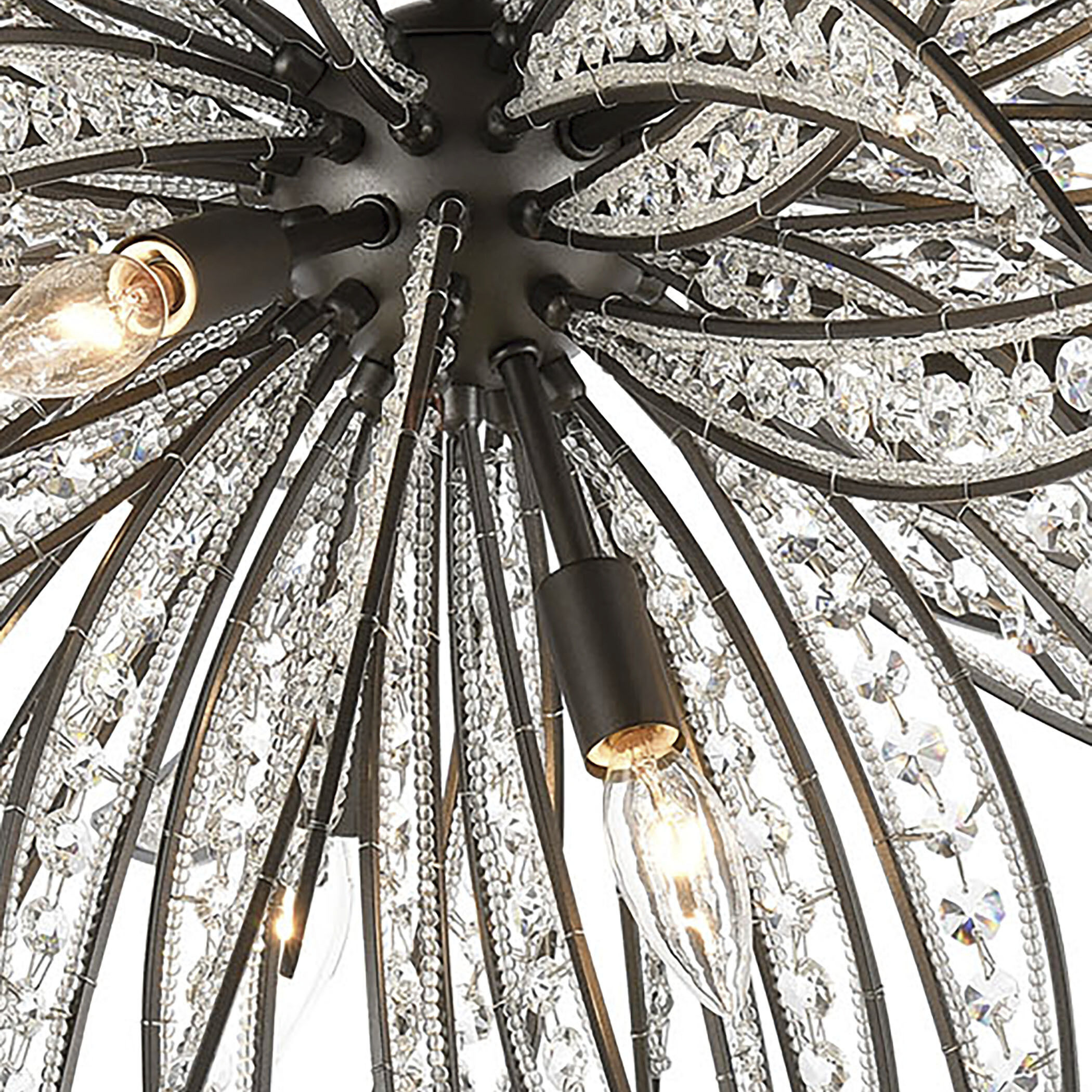 Naples 8 Light 35 inch Oil Rubbed Bronze Semi Flush Mount Ceiling Light