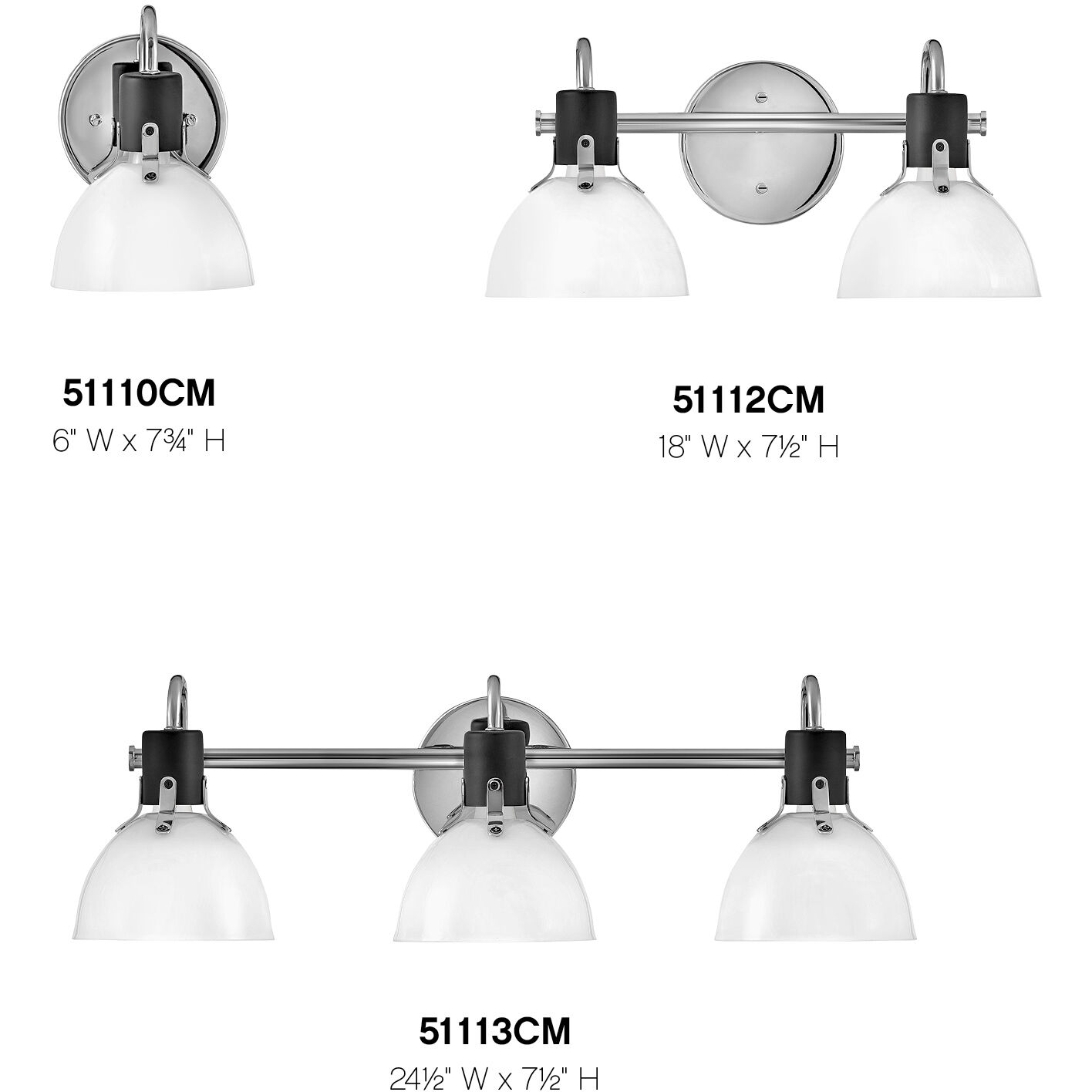 Argo 1 Light 7.25 inch Chrome with Black Vanity Light Wall Light