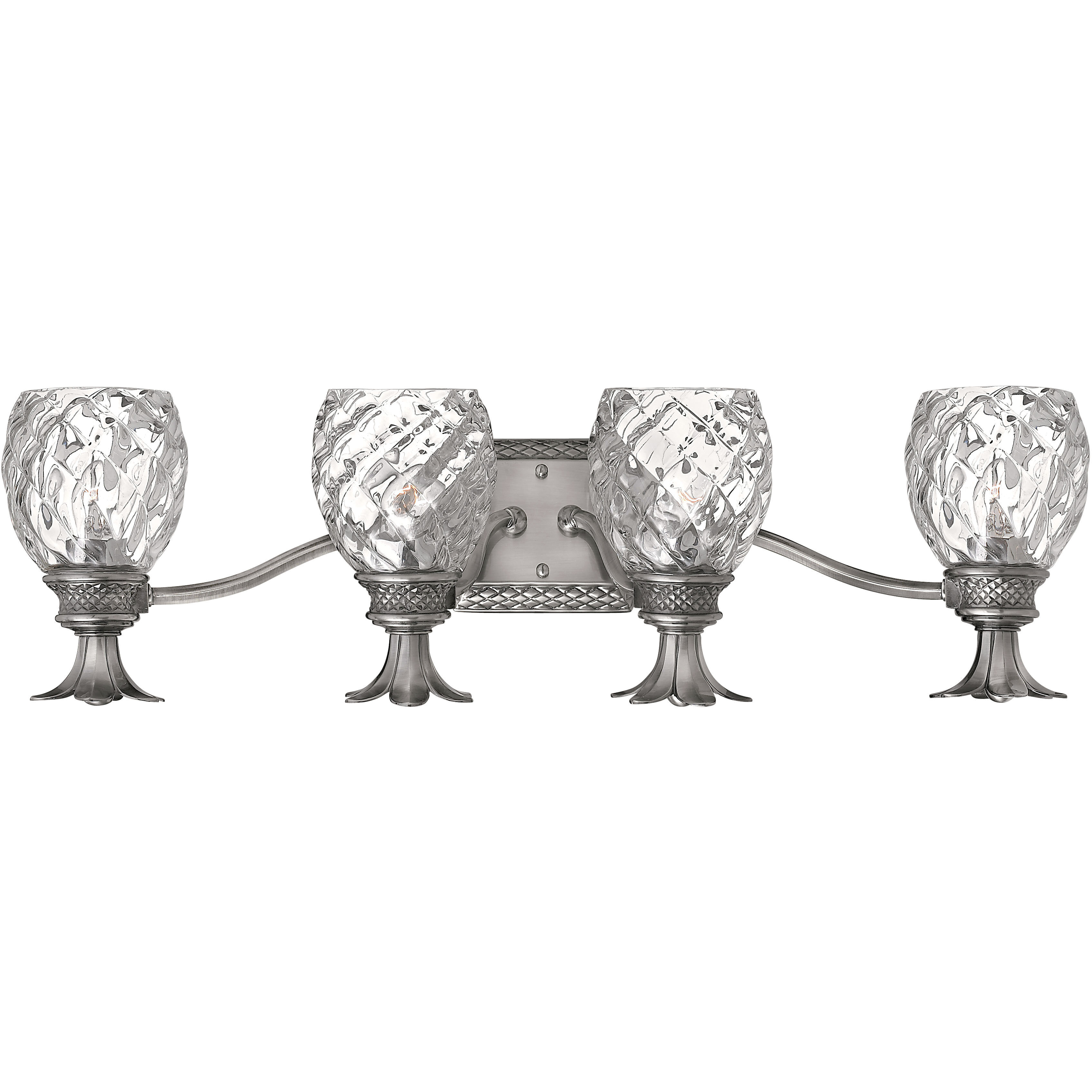 Plantation 4 Light 29 inch Polished Antique Nickel Vanity Light Wall Light