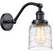 Franklin Restoration Bell LED 5 inch Matte Black Sconce Wall Light in Deco Swirl Glass