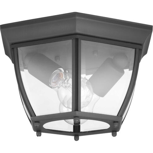 Natalie 2 Light 11 inch Textured Black Outdoor Flush Mount