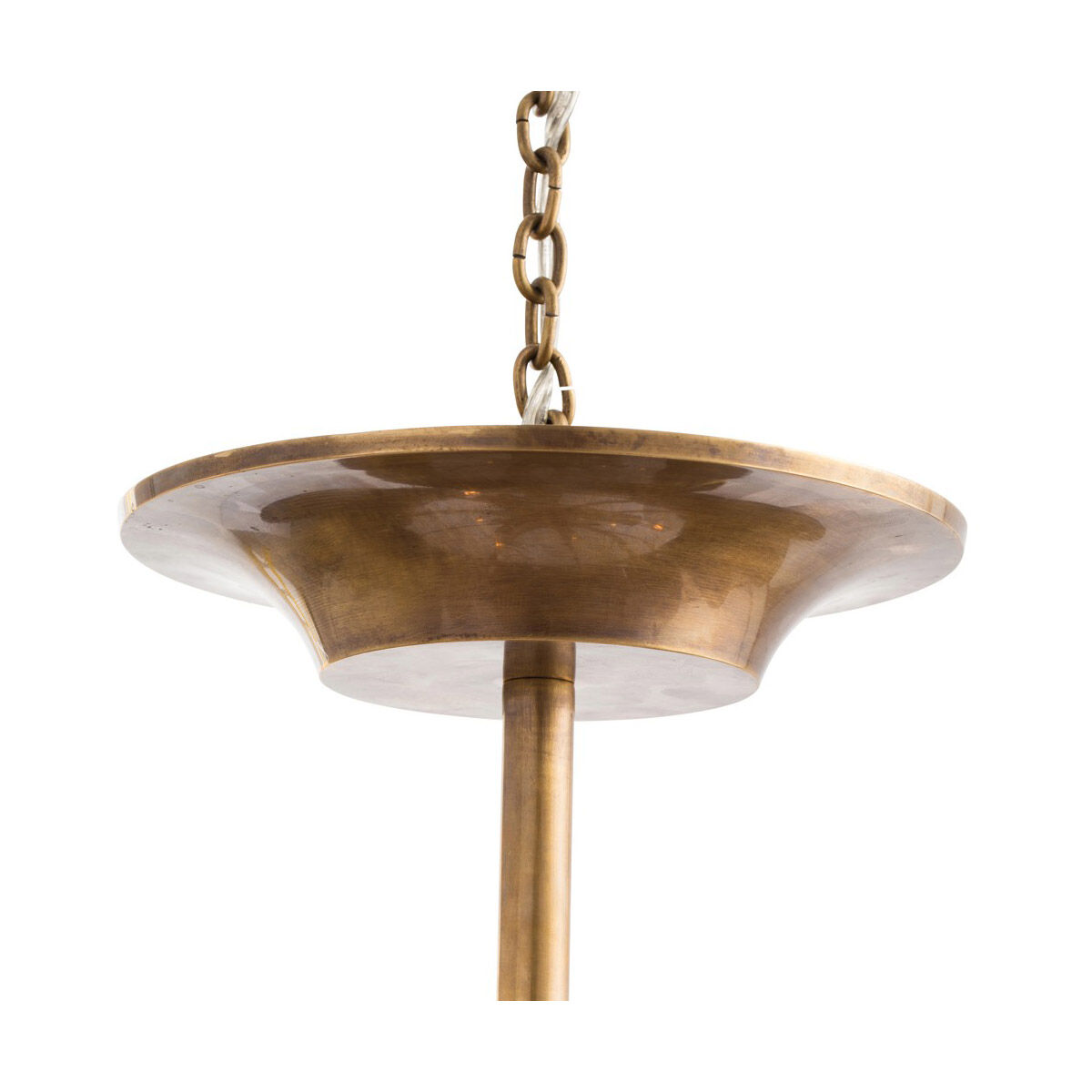 Analise 8 Light 26 inch Vintage Brass/Frosted Acrylic Diffuser Chandelier Ceiling Light