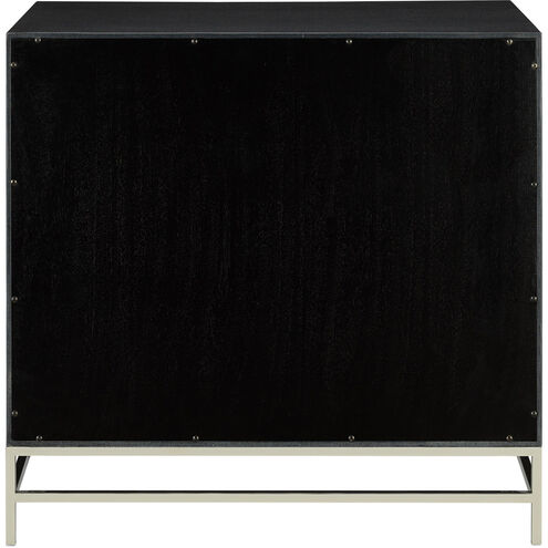 Marcel Navy Lacquered Linen/Polished Nickel/Black/Clear Chest