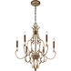 Magnolia Manor 6 Light 26.5 inch Pale Gold with Distressed Bronze Chandelier Ceiling Light