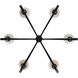 Elliptical 6 Light 44 inch Matte Black Pendant Ceiling Light