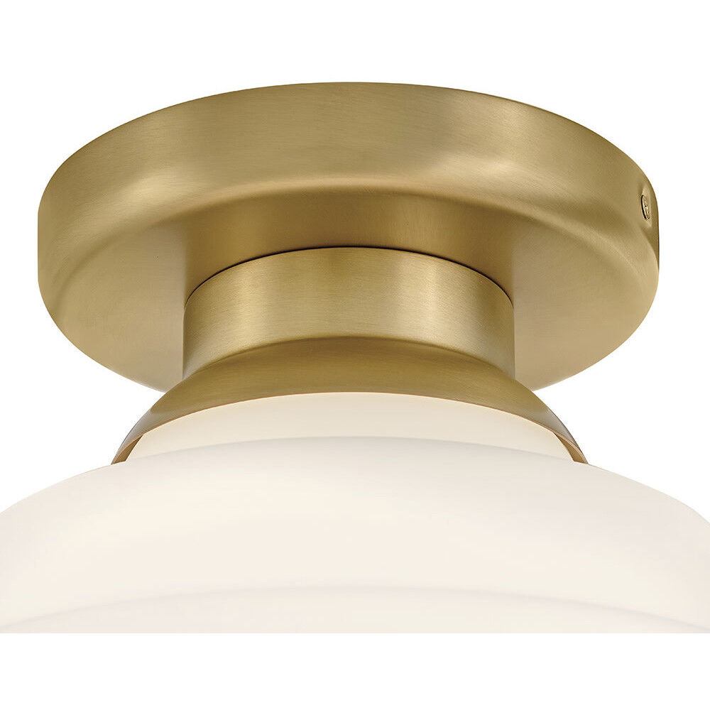 Penny 1 Light 12 inch Lacquered Brass Flush Mount Ceiling Light, Small