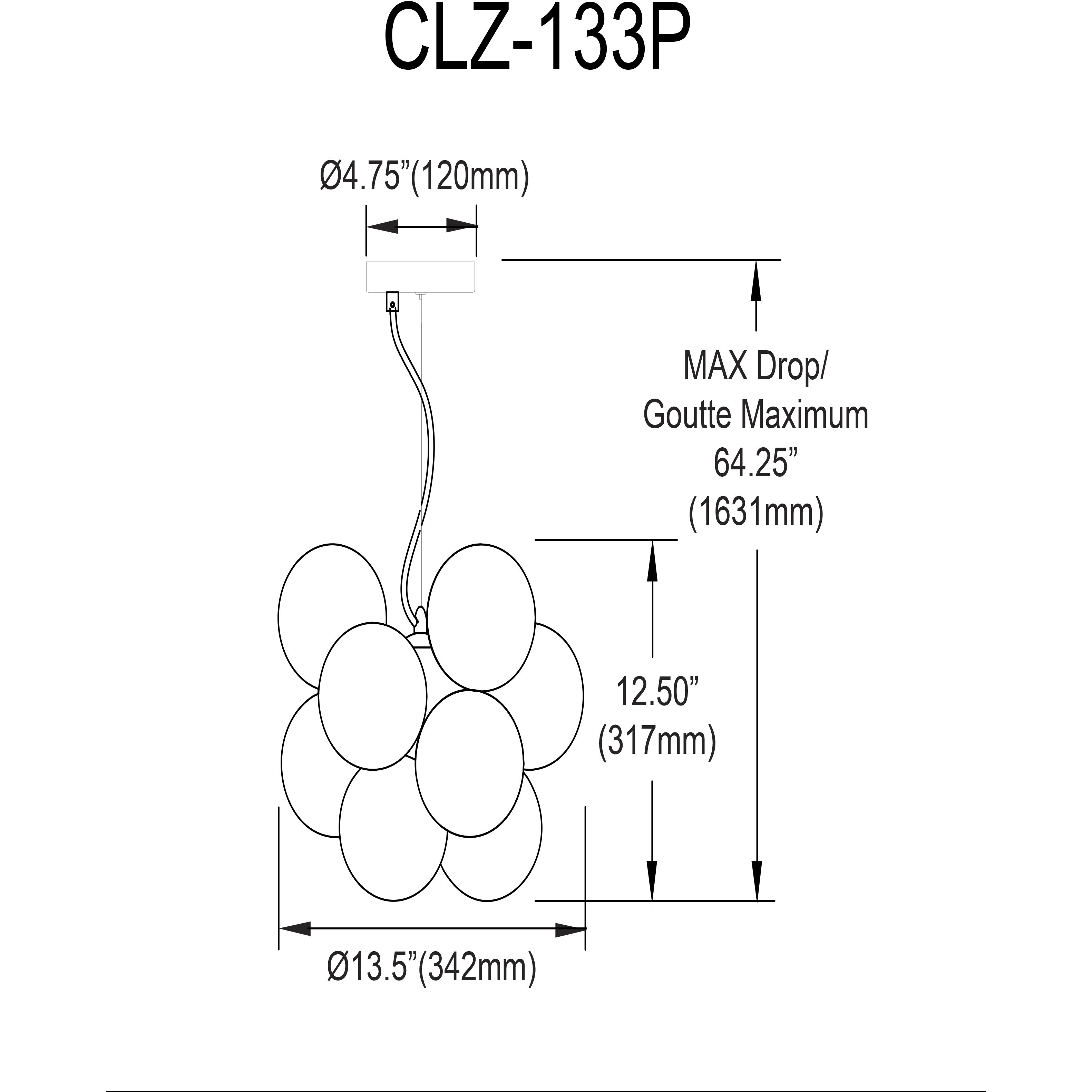 Charlize LED 13.5 inch Polished Chrome Pendant Ceiling Light